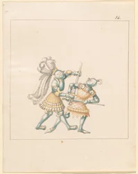 Freydal, Das Buch der Turniere und Turniere von Kaiser Maximilian I.: Kämpfe zu Fuß (Turniere)(Band III): Tafel 164