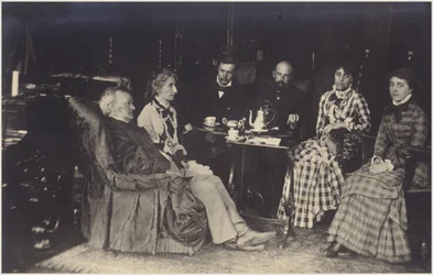 Porträt von Richard Wagner mit Freunden und Familie