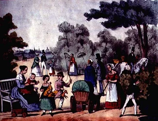 Ein deutscher Park im Sommer, ca. 1860