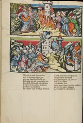 Abimelech, Illustrationen aus Weltchronik Ms 33 fol. 137v, um 1400-10