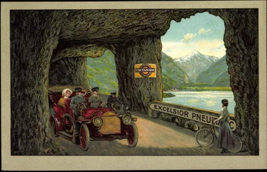 Automobil im Tunnel, Excelsior Pneumatics