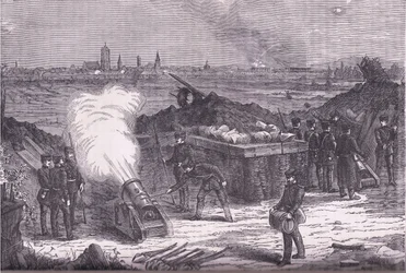 Bombardierung von Schelestadt, Cassells Geschichte des Krieges zwischen Frankreich und Deutschland, veröffentlicht von Cassell and Company Limited, ca. 1890 (Lithografie)