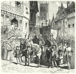Katholische Prälaten kehren unter der Herrschaft von Maria I. nach England zurück (Stich)