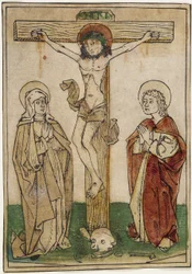 Christus am Kreuz mit Maria und Johannes, um 1470-80