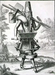 Kostüm für einen Maurer, veröffentlicht von Gerard Valck um 1690
