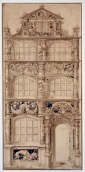 Dekoration einer Hausfassade von Hans Holbein dem Jüngeren (1497-1543) Dim. 0,58 x 0,27 m Paris, Louvre Museum