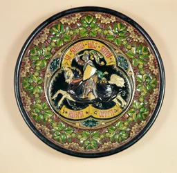 Schale mit Reliefdekoration, von Bichweiler aus Hamburg, 1880