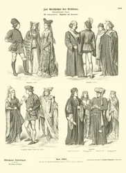 Englische und französische Kostüme, 15. Jahrhundert