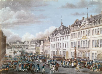 Einzug der vereinigten Truppen von Preußen und Hessen nach Frankfurt, 2. Dezember 1792