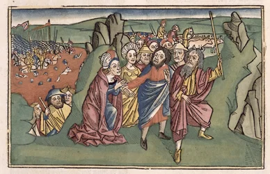 Exodus 14 Mose und die Israeliten überqueren das Rote Meer, aus der Nürnberger Bibel (Biblia Sacra Germanaica)