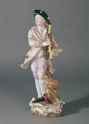 Figur eines galanten Mannes mit Pfeifen, Meissen, ca. 1850