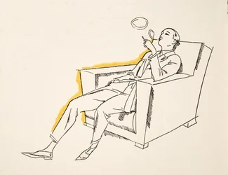 Gentleman, der Rauchkringel bläst, aus Styl, veröffentlicht 1922