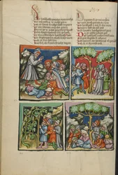 Illustrationen aus Weltchronik Ms 33 fol. 135v, um 1400-10
