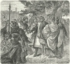 König Johann stimmt der Magna Carta in Runnymede zu