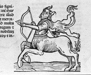 Der Schütze - im Traktat von Johannes Angeli De Magnisconnectionibue annorum revolutionibus ac eorum perfectionibus. Augsburg, Erhard Ratdolt