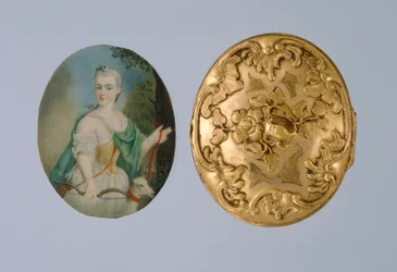 Medaillon mit Miniatur von Wilhelmine als Diana, Mitte des 18. Jahrhunderts