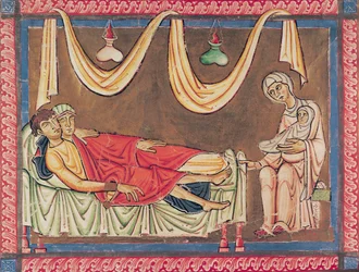 Heirat von Hosea und der Prostituierten, aus der Bibel von St. Andre aux-Bois