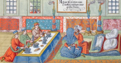 Hochzeitsszene, aus einem Manuskript über das Osmanische Reich, ca. 1600