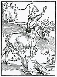 Von großem Zorn, ausgehend von kleinem Anlass, Illustration aus Alexander Barclays englischer Übersetzung von 