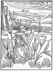 Von unprofitablen und vergeblichen Gebeten, Gelübden und Bitten, Illustration aus Alexander Barclays englischer Übersetzung von 