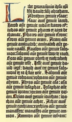 Teil einer Spalte der Gutenberg-Bibel