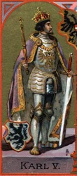Porträt von Karl V. Chromolithographie