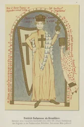 Porträt von Friedrich Barbarossa, Heiliger Römischer Kaiser, als Kreuzritter, 1188
