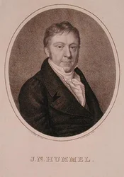 Porträt von Johann Nepomuk Hummel, graviert von F. Fleischmann