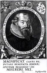 Porträt von Johann Valentine (geb.1586) von Herrenberg und Württemberg, graviert von Iorg Rijmmel, 17. August 1628