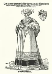 Porträt von Sibylle, Herzogin von Sachsen (Gravur)