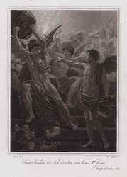 Satan beschließt, den Messias zu töten (Gravur)