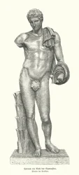 Statue des antiken griechischen Gottes Hermes als Gott der Turner