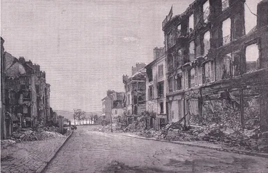 Straße in St. Cloud, Cassells Geschichte des Krieges zwischen Frankreich und Deutschland, veröffentlicht von Cassell und Company Limited, ca. 1890