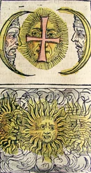 Nebensonnen und Nebenmonde, veröffentlicht in der Nürnberger Chronik, 1493