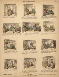 Das vergitterte Fenster (kolorierte Gravur)