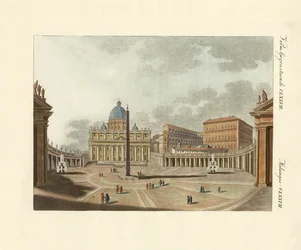 Der Petersdom in Rom (Farbstich)