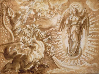 Die Frau mit der Sonne bekleidet und der siebenköpfige Drache, ca. 1600