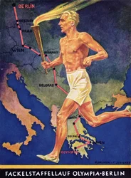 Fackelträger bei den Olympischen Spielen in Berlin, 1936