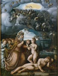 Triptychon der Schöpfung, Erschaffung Evas, zentrales Panel