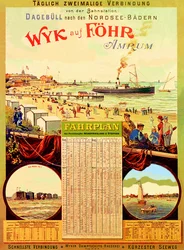 Wyk auf Föhr, Plakat zur Werbung für die Wyker Dampfschifffahrtsgesellschaft, 1897