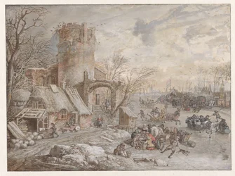 Winterlandschaft mit Eisvergnügen