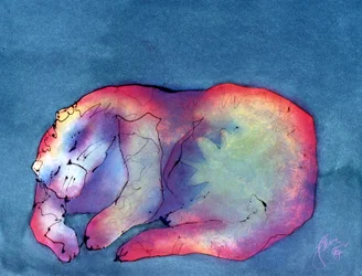 Katze auf Grün, ca. 1987