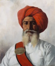 Ganda Singh, ein Sikh-Chaprassee der topografischen No.14 Vermessungstruppe von Col Wilmer, 1894