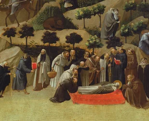 Detail der Thebais, Tod eines Heiligen, ca. 1410