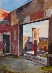 Das Haus von Castor und Pollux in Pompeji mit einem offiziellen Führer, mit Ergänzungen eines Borbone-Schülers