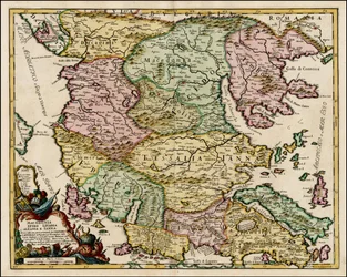 Karte von Makedonien und Thessalien 1684 von Giacomo Cantelli da Vignola
