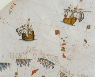 Eine nautische Karte, (Detail) der Kanarischen Inseln, 1564