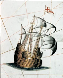Genuesische Karavelle (Detail eines Portulans)