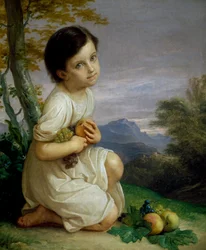 Porträt von Lena Presti mit Obst