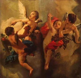 Amoretten mit Trauben. Serie Vier Jahreszeiten, 1740er Jahre